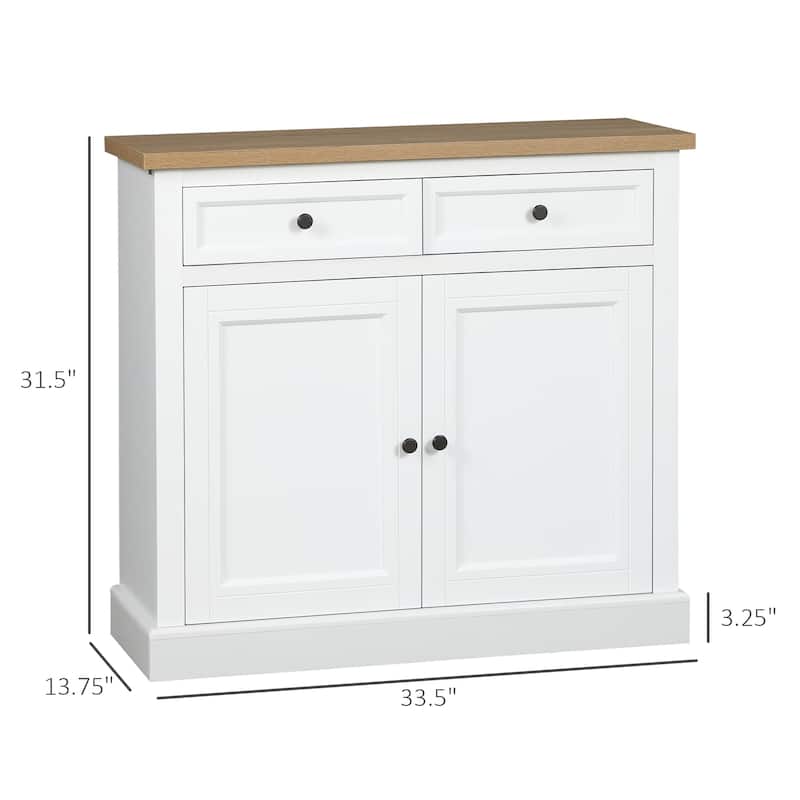 Sideboard Buffet Cabinet, Kitchen Cabinet, Coffee Bar Cabinet with 2 Drawers and Double Door Cupboard for Living Room, Entryway