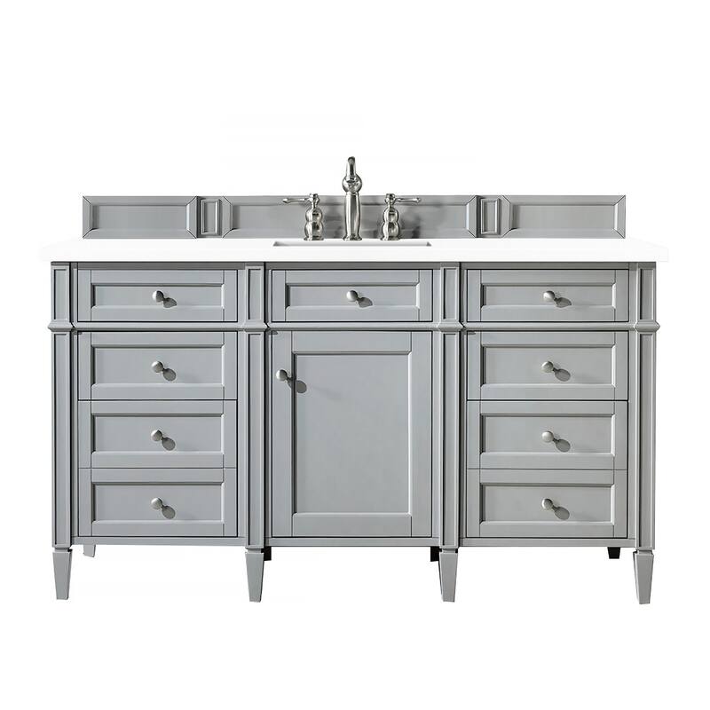 James Martin Vanities 650-V60S-3WZ Brittany 60" Single Basin Poplar - Urban Gray - Steel Finish