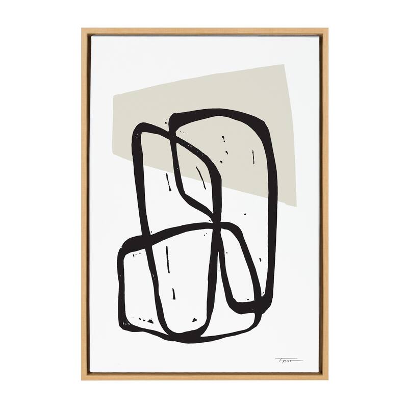 Kate and Laurel Sylvie Neutral Framed Canvas by Statement Goods - 23x33 - Plastic - Natural