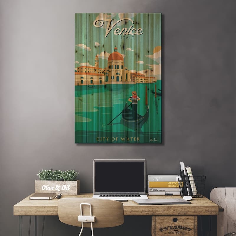 Venice Print On Wood by IdeaStorm Studios - Multi-Color