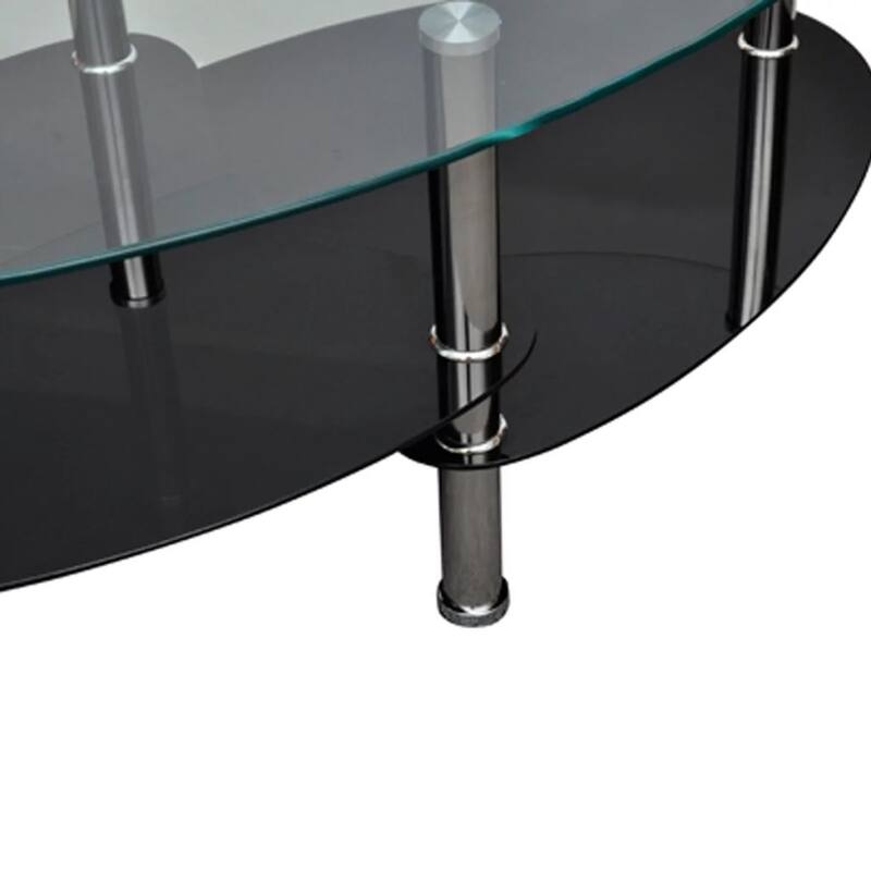 vidaXL Metal Frame Glass Tabletop Coffee Side Table Living Room White/Black