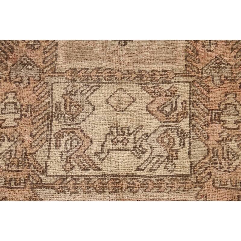 All-Over Ardebil Persian Vintage Runner Rug Handmade Wool Carpet - 3'10"x 10'3"