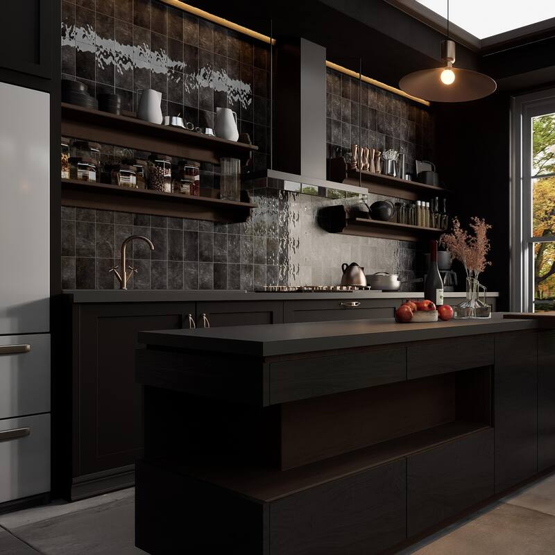 Merola Tile Camden Nero 4" x 8" Ceramic Wall Tile