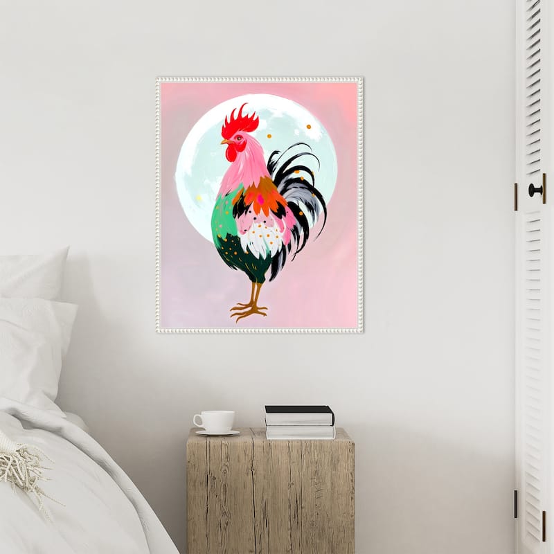 Charm Never Hurt a Rooster by Uma Gokhale Framed Canvas Wall Art