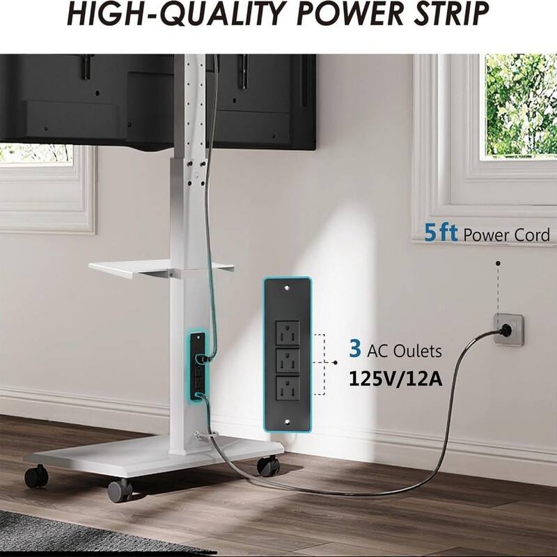 Rolling TV Stand with Power Outlet