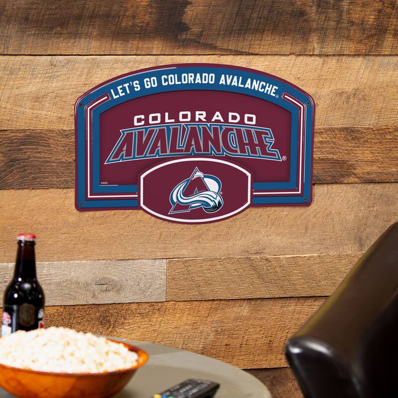 Colorado Avalanche Embossed Steel Wall Sign, 11" x 17"