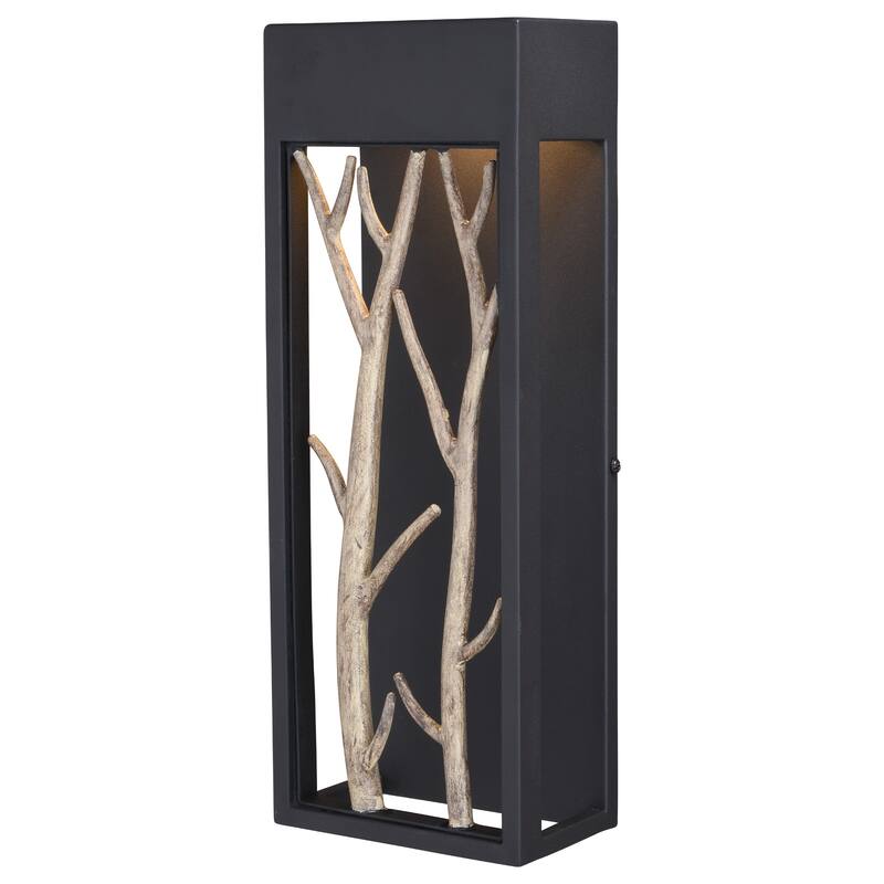 Ocala 1-light LED Black Rustic Twig Outdoor Wall Sconce - 5.75-in W x 15.5-in H x 3.5-in D