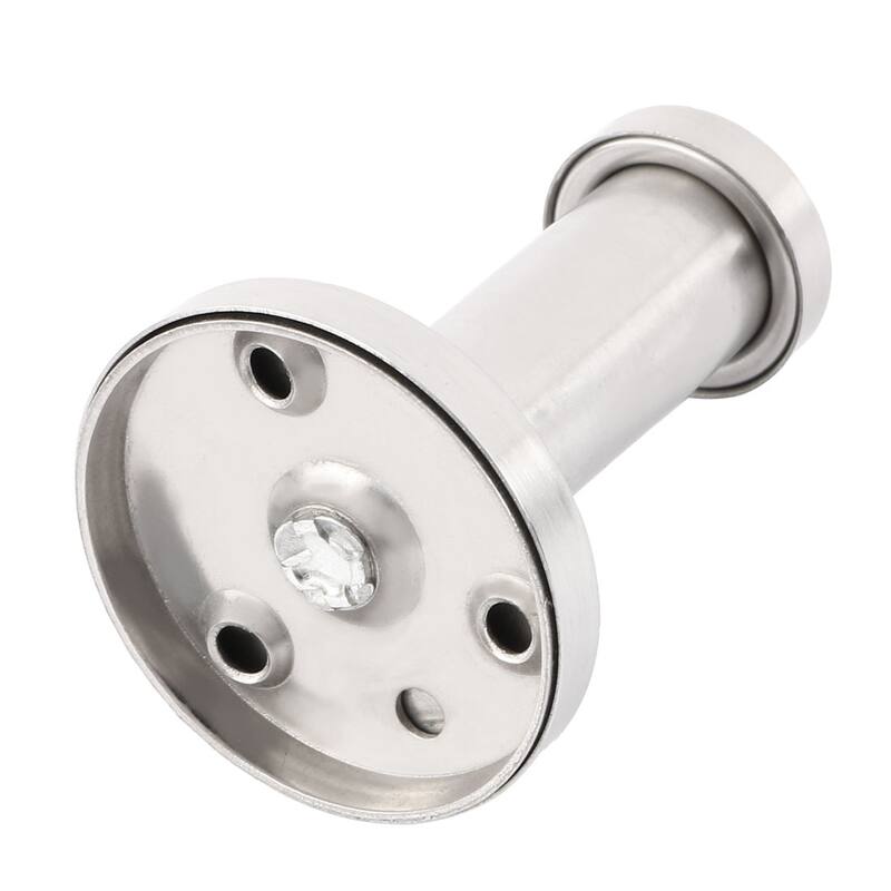 8pcs Stainless Steel Round Wall Mount Shower Robe Towel Hanger Hook - Silver Tone - 1.57" x 2"(Base D*H)