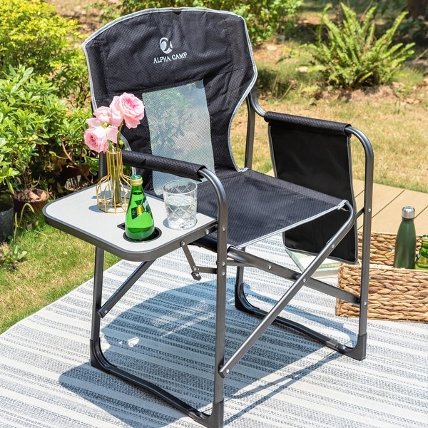 Lawn chairs with side table attached on sale