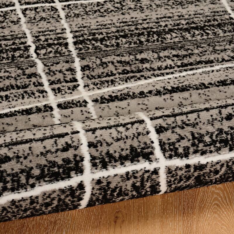 Power Loomed Capri Mod Plaid Polypropylene Rug