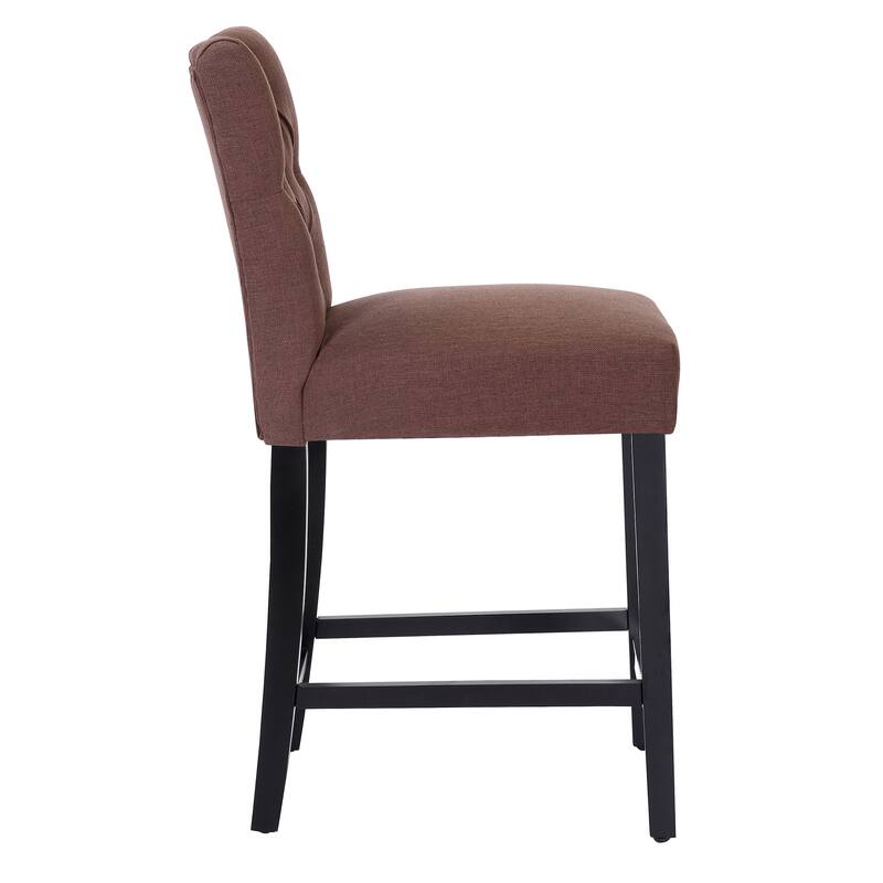 Carter 24" Classic Button Tufted Counter Stool (Set of 2)