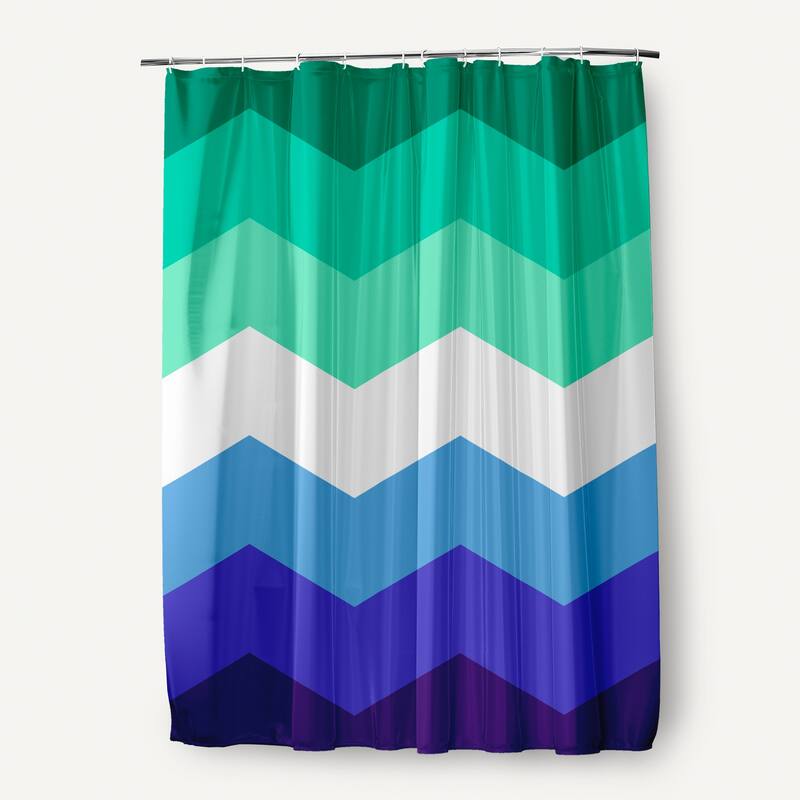 Inclusive Pride Flag Durable Poly Shower Curtain - Gay Chevron