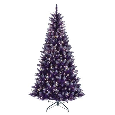 Puleo International 6.5' Pre-Lit Fashion Purple Artificial Christmas Tree - 6.5