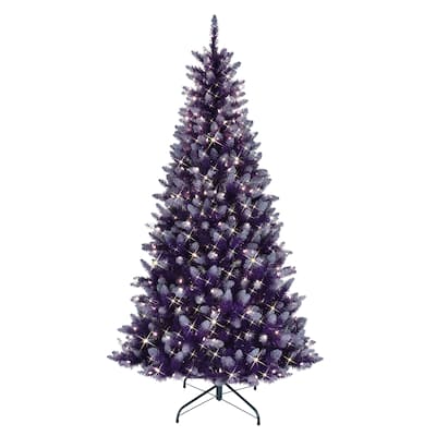 Puleo International 6.5' Pre-Lit Fashion Purple Artificial Christmas Tree