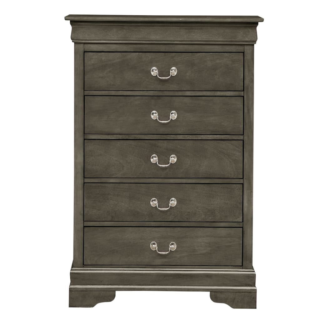 Wooden 5-Drawer Bedroom Chest - 48" - Gray