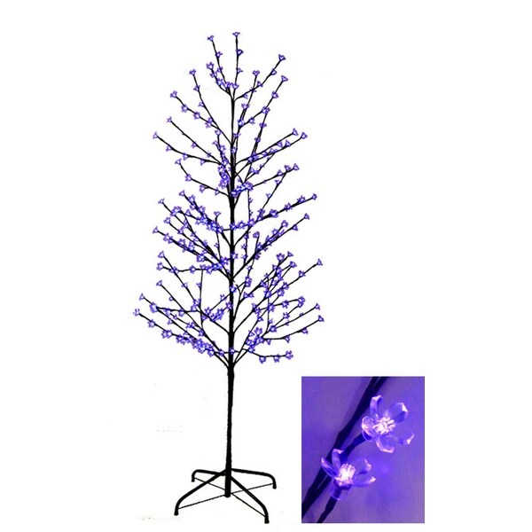 6 Enchanted Garden Led Lighted Cherry Blossom Flower Tree 6 X27 Enchanted Garden Led Lighted Cherry Blossom Flower Tree Indigo Purple Lights