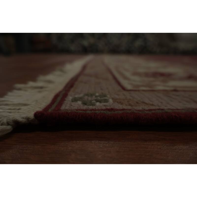Hand Knotted Oriental 100% Wool Carpet Traditional Medallion Oranges & Rust Sumak Area Rug - 8' 9'' X 5' 11''