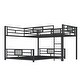 preview thumbnail 12 of 12, Metal Twin over Full Size Bed Frame, L-shaped Bunk Bed with Full Length Guardrail and Ladder for Children, Boys and Girls