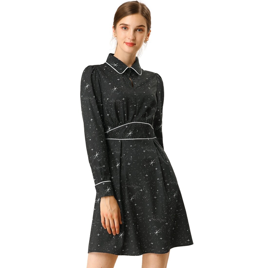 long sleeve short flare dress
