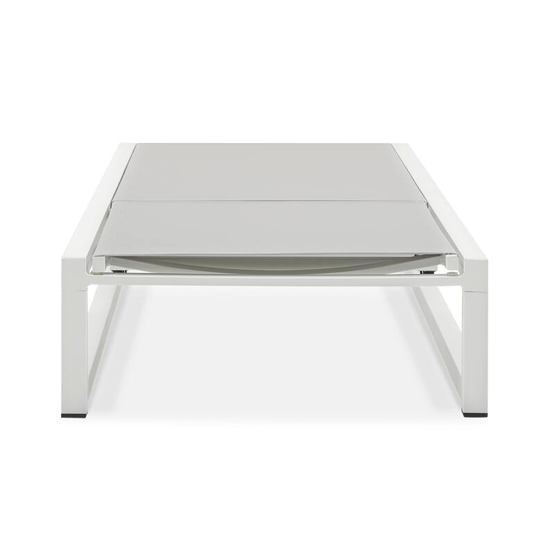 Roomfitters Adjustable Outdoor Chaise Lounge Chair, Aluminum Frame with Textilene Mesh, 5 Recline Positions