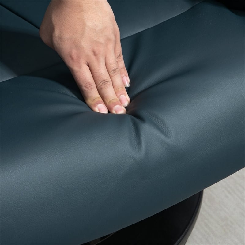 PU Leather Remote-Controlled Massage Recliner Chair with Ottoman and 10-Point Vibration - 30" W x 31.5" D x 40.25" H