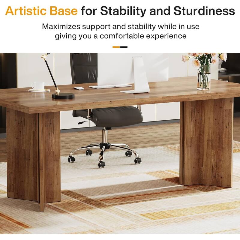 63-Inch Modern Executive Desk Large Office Computer Desk Writing Table