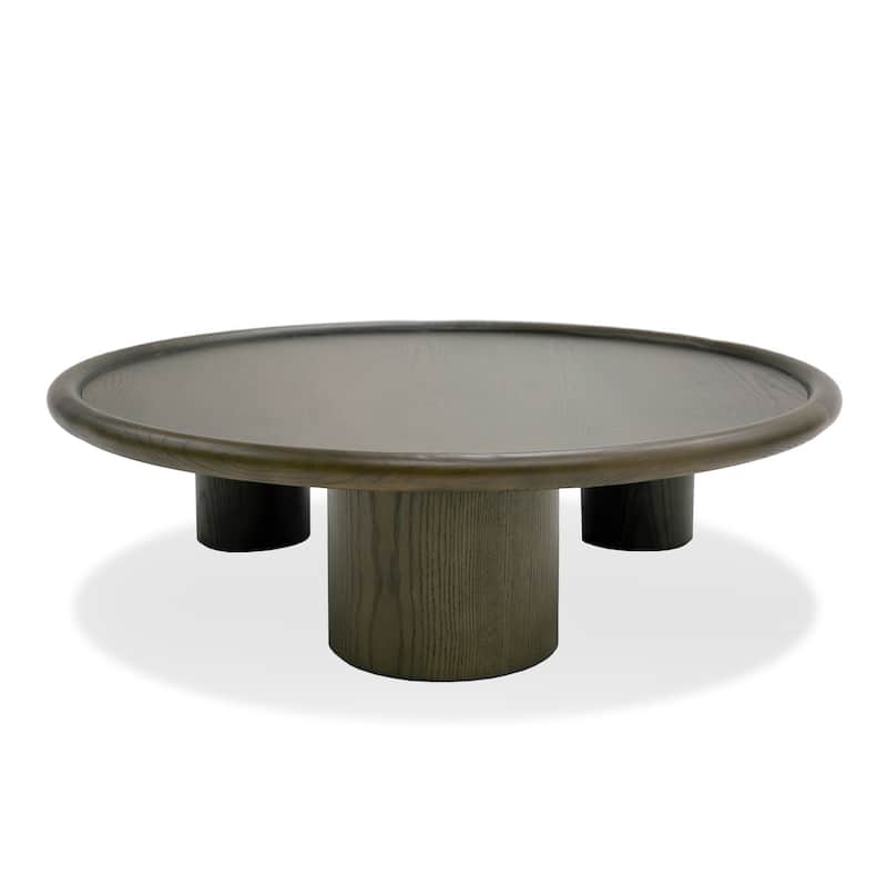 Modrest Strauss Contemporary Brown Ash Round Coffee Table