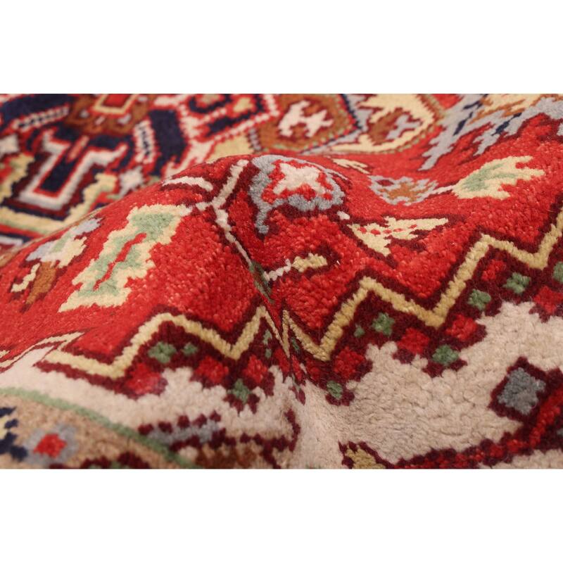 ECARPETGALLERY Hand-knotted Serapi Heritage Light Red Wool Rug - 4'0 x 5'11