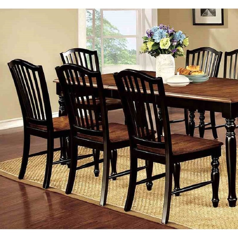 Transitional Black Finish 9PC Dining Set Expandale Table and