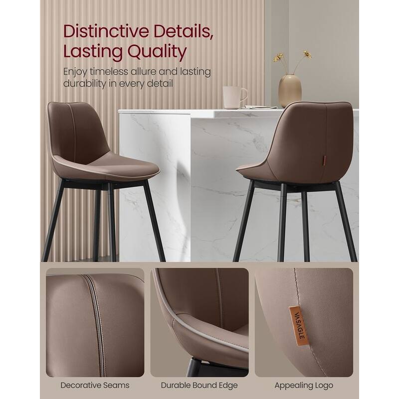 Contemporary Set of 2 Bar Stools - Stylish Seating Solution for Home
