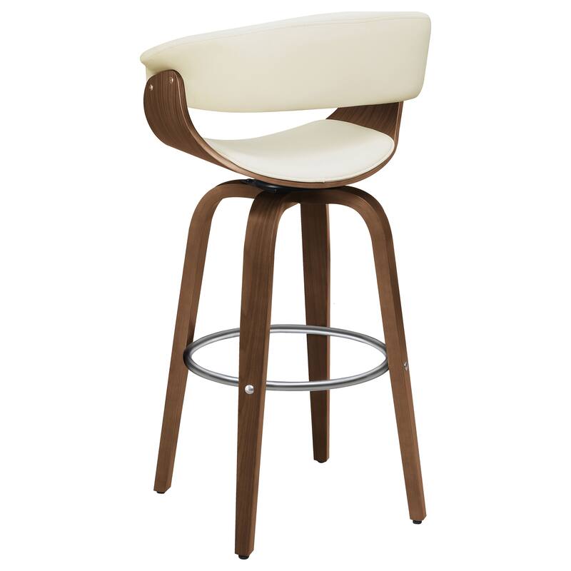 Zion Upholstered Swivel Bar Stool Walnut