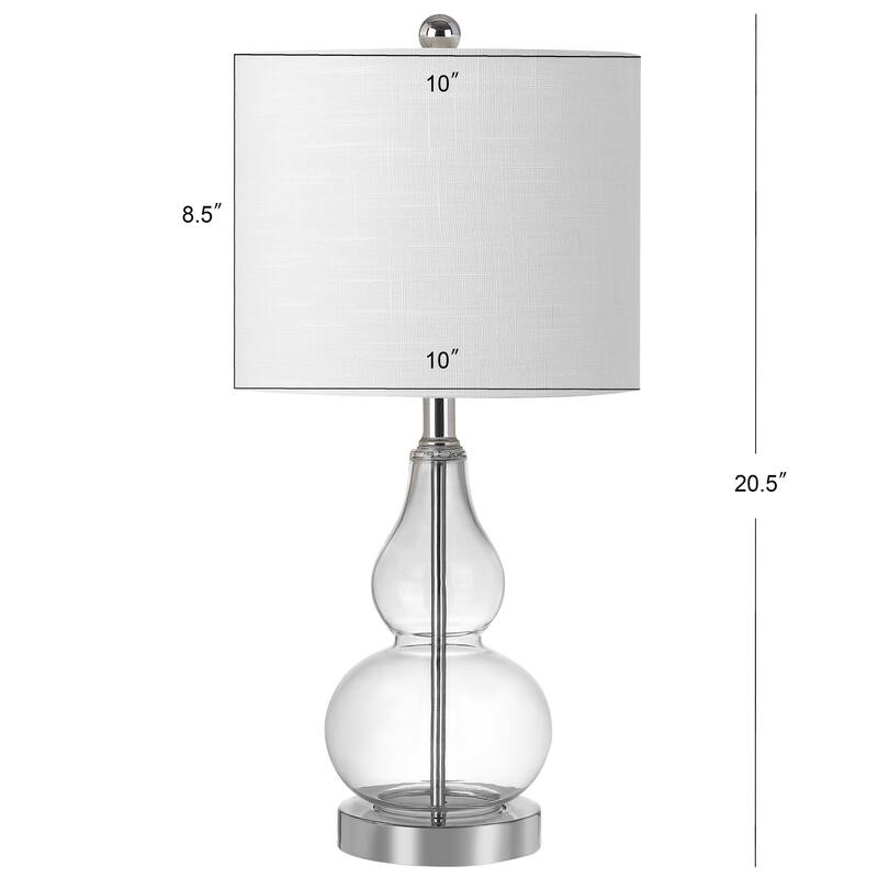 Anya 20.5" Mini Glass LED Table Lamp, Gray by JONATHAN Y