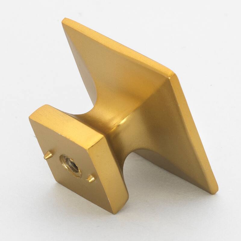 GlideRite 5-Pack 1-3/8 in. Gold Square Cabinet Knobs - Brass Gold