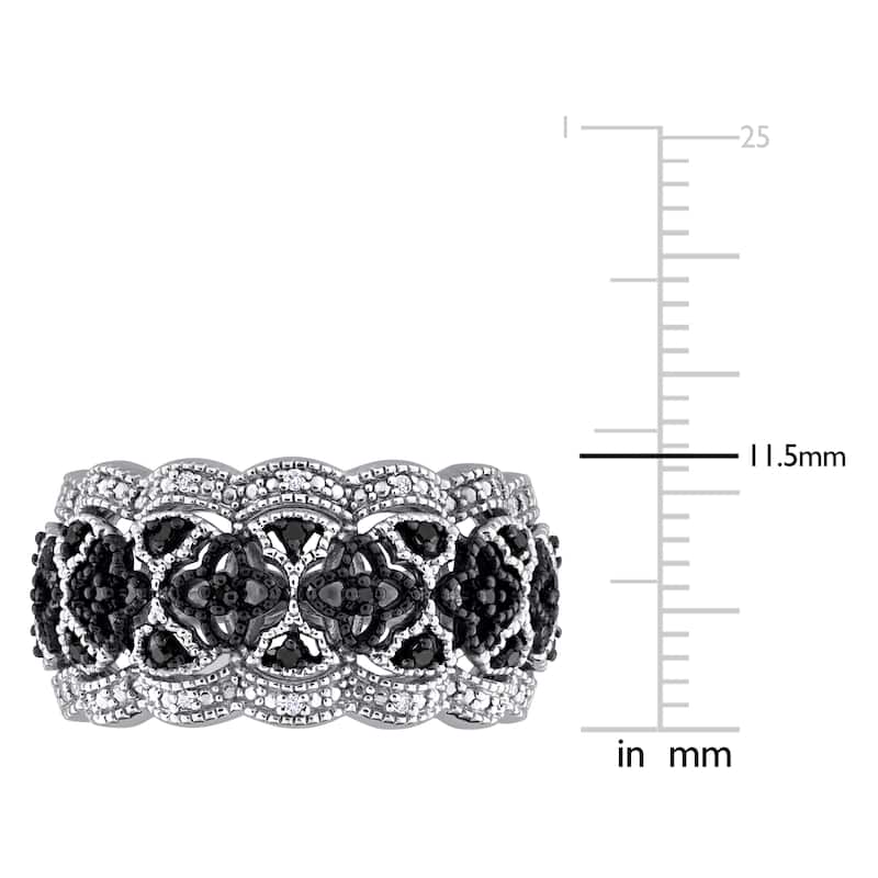 Miadora 1/10ct TW Halo Diamond Vintage Ring Sterling Silver