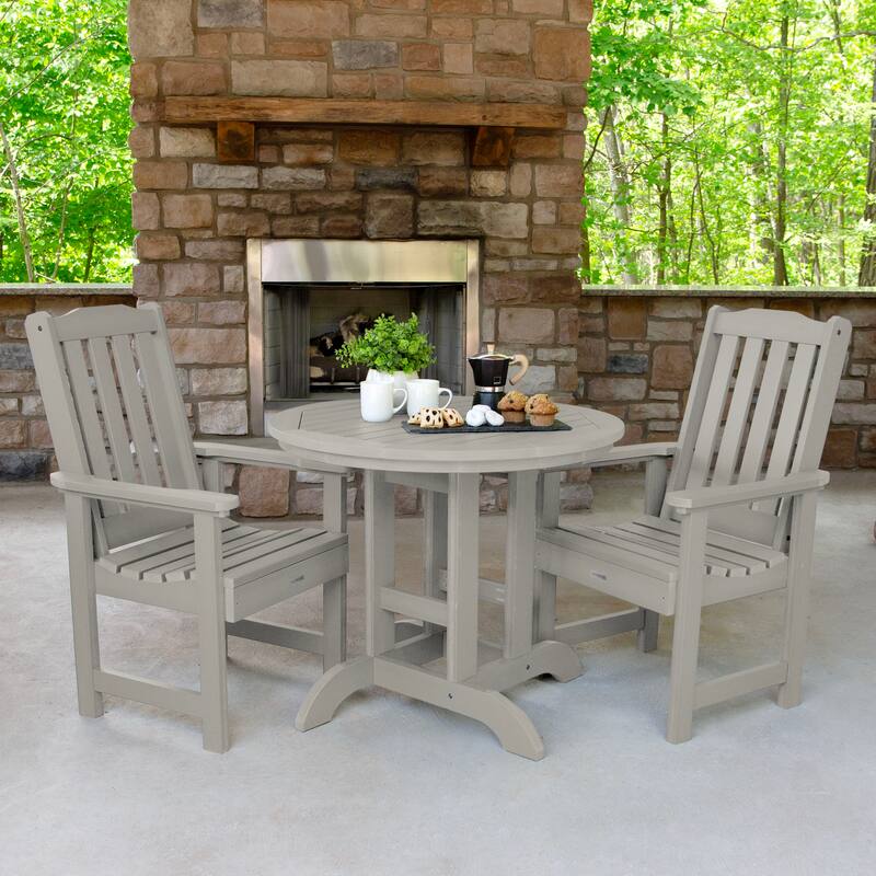 Lehigh 3-Piece Outdoor Dining Set - 36" Round Table, Dining-height
