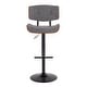 preview thumbnail 31 of 36, Carson Carrington Leksand Mid-Century Modern Adjustable Bar Stool with Walnut Wood Accents Grey Noise Fabric