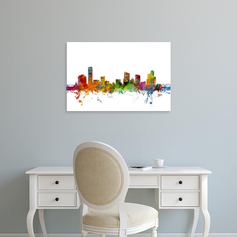 Easy Art Prints Michael Tompsett S Grand Rapids Michigan Skyline Premium Canvas Art