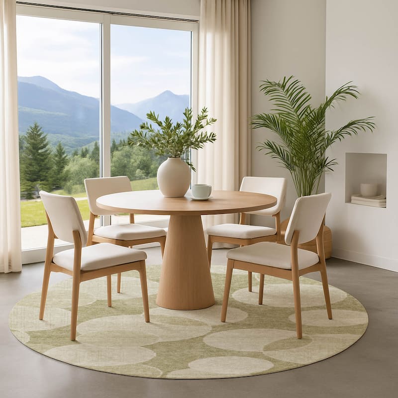 Premium Washable Super Soft Contemporary Bubbles Mayfield Rug - Tan - 8' x 8'