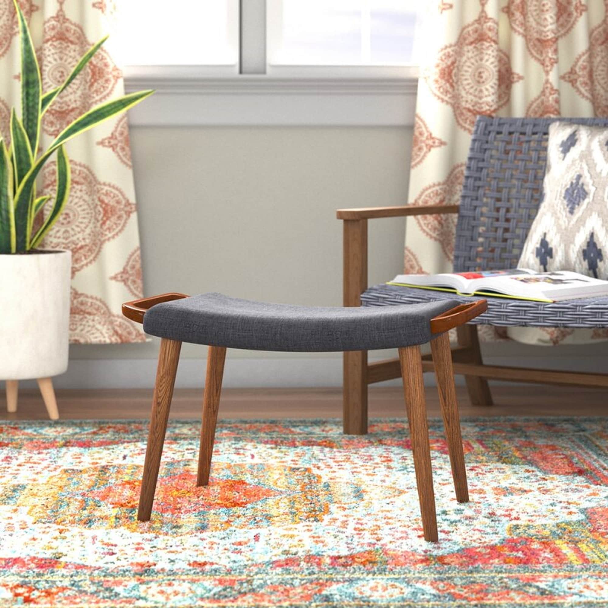 Accent Ottoman in Charcoal