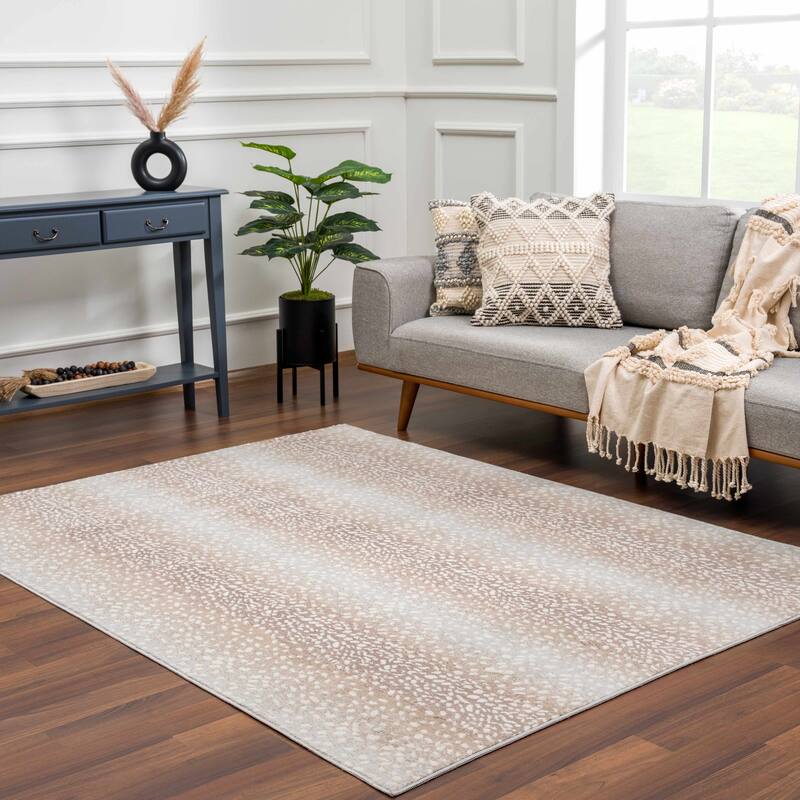 Hauteloom Pointblank Living Room, Bedroom Area Rug - Gray, Ivory, Light Slate - 11'10" x 15'