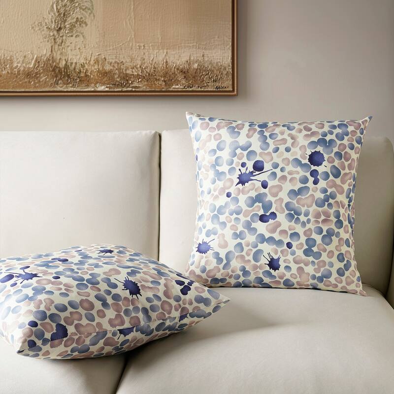 Exclusive Fabrics Printed Cotton Throw Pillow Covers 18 X 18 - Textured Decorative Pillow Covers (Set of 2)