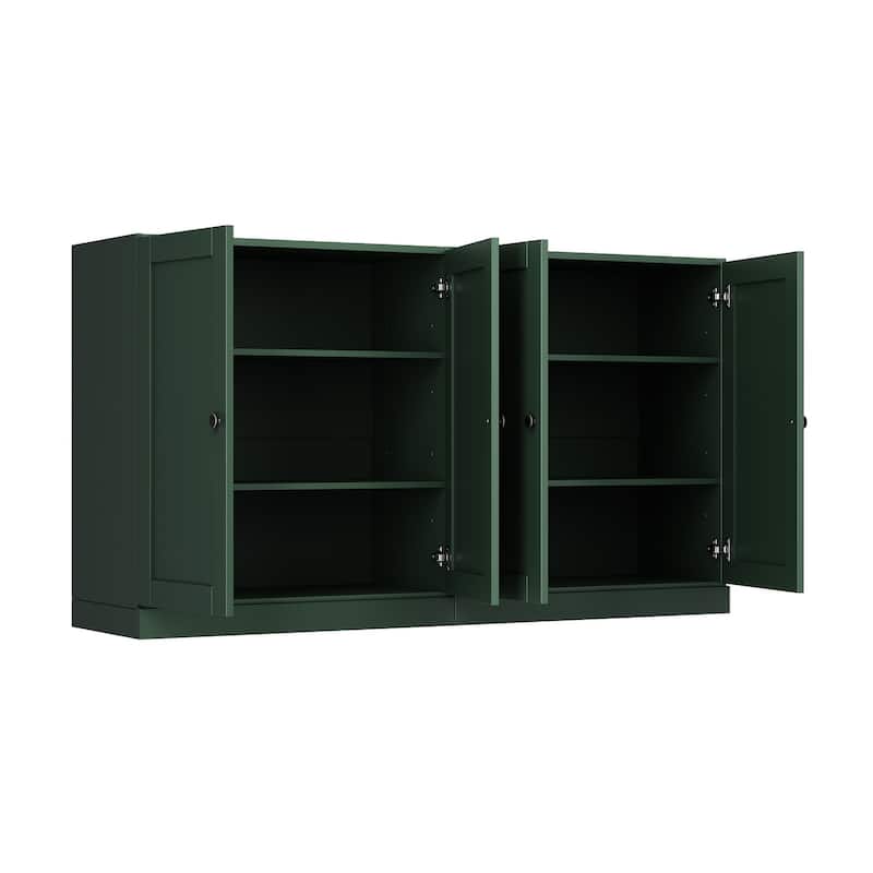 Palace Imports 100% Solid Wood 64" Sideboard with Raised Panel Doors & Adjustable Shelves