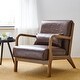 preview thumbnail 1 of 40, Glitzhome 30"H Mid-Century Modern PU Leather Accent Armchair with Rubberwood Frame