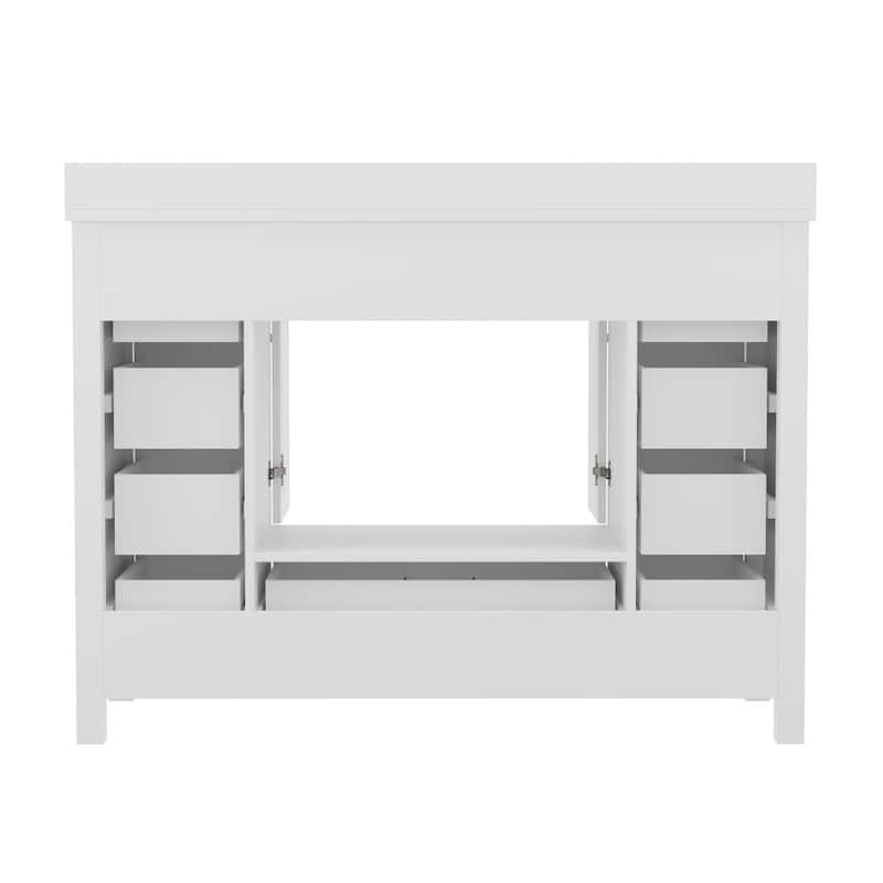 Bathroom Vanity with Sink, Storage Cabinet, and 9 Drawers - 19"D x 48"W x 37.75"H