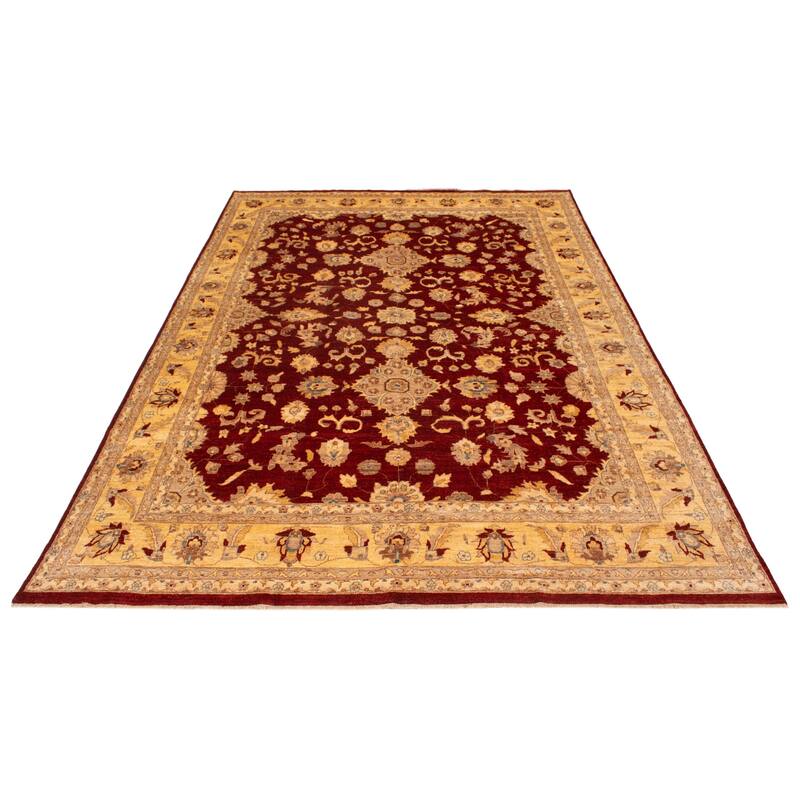 ECARPETGALLERY Hand-knotted Chobi Finest Red Wool Rug - 9'6 x 13'11