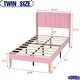 preview thumbnail 22 of 88, AUFANK Upholstered Platform Bed Frame with Headboard Wooden Slats Support