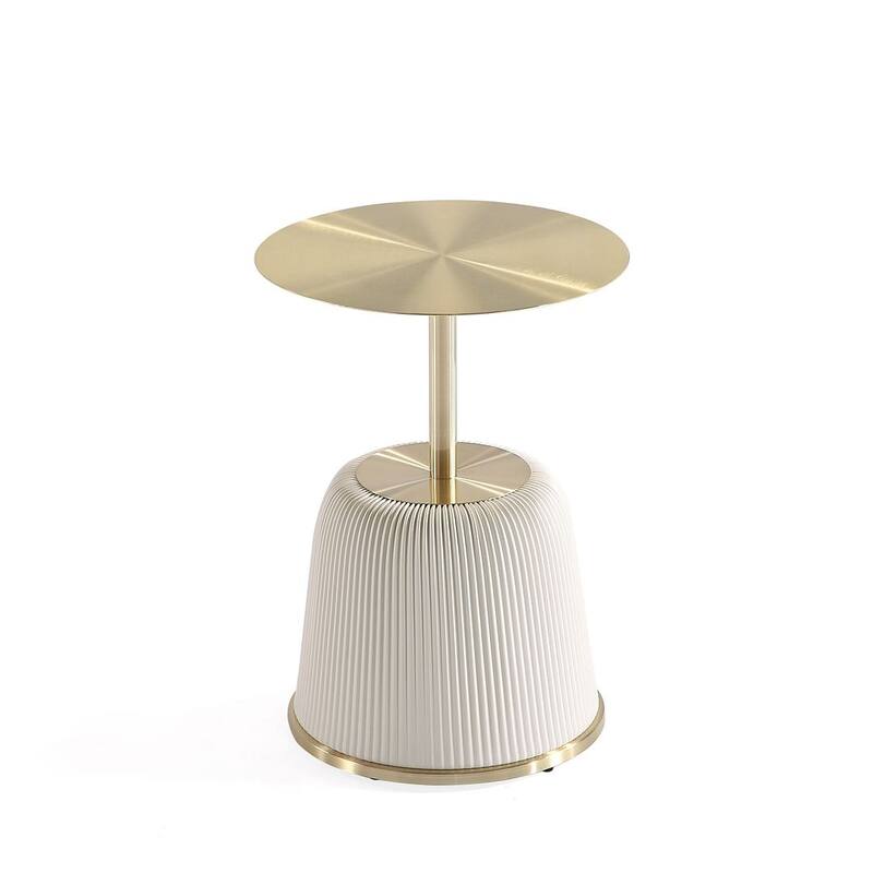 Manhattan Comfort Modern Anderson Ceramic Gold Table Set