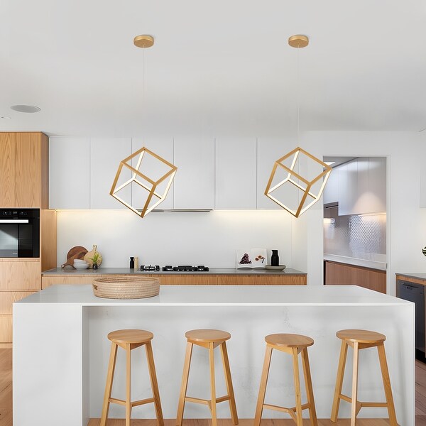 Gold square pendant light on sale