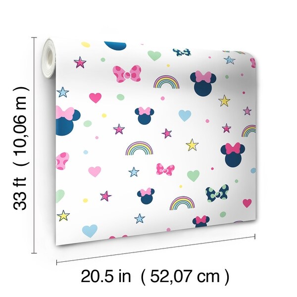 Disney Minnie Mouse Rainbow Pink Wallpaper - buybuy BABY