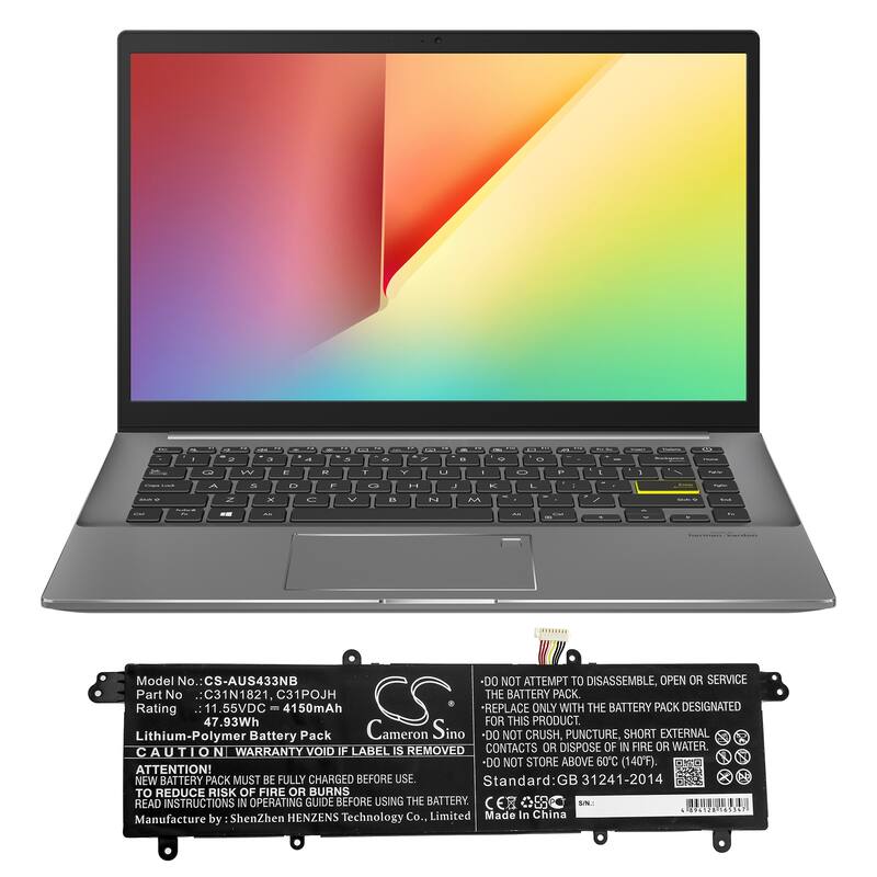 Battery for Asus VivoBook S14 S13 S15 UX3000XN 0B200-03210100 C31N1821 C31POJH - Black